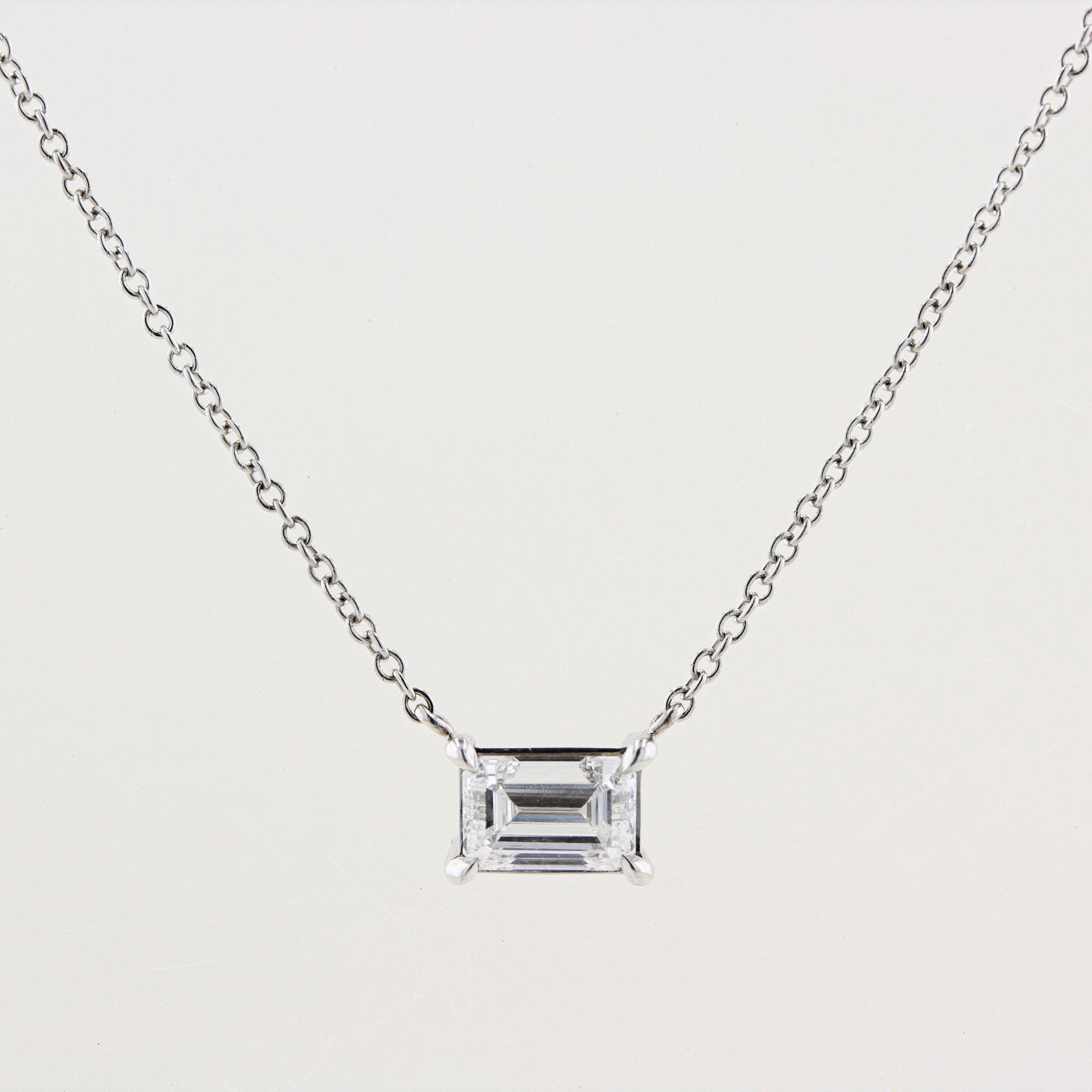 Emerald Cut Diamond Necklace
