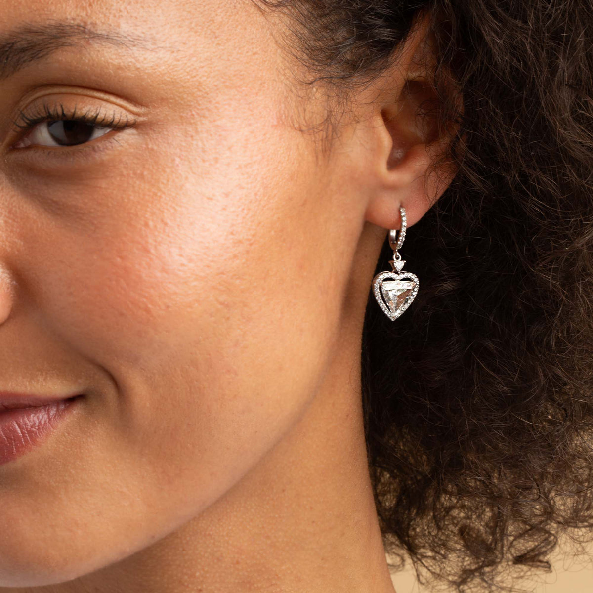 4.00ct Heart Shape Diamond Drop Earrings