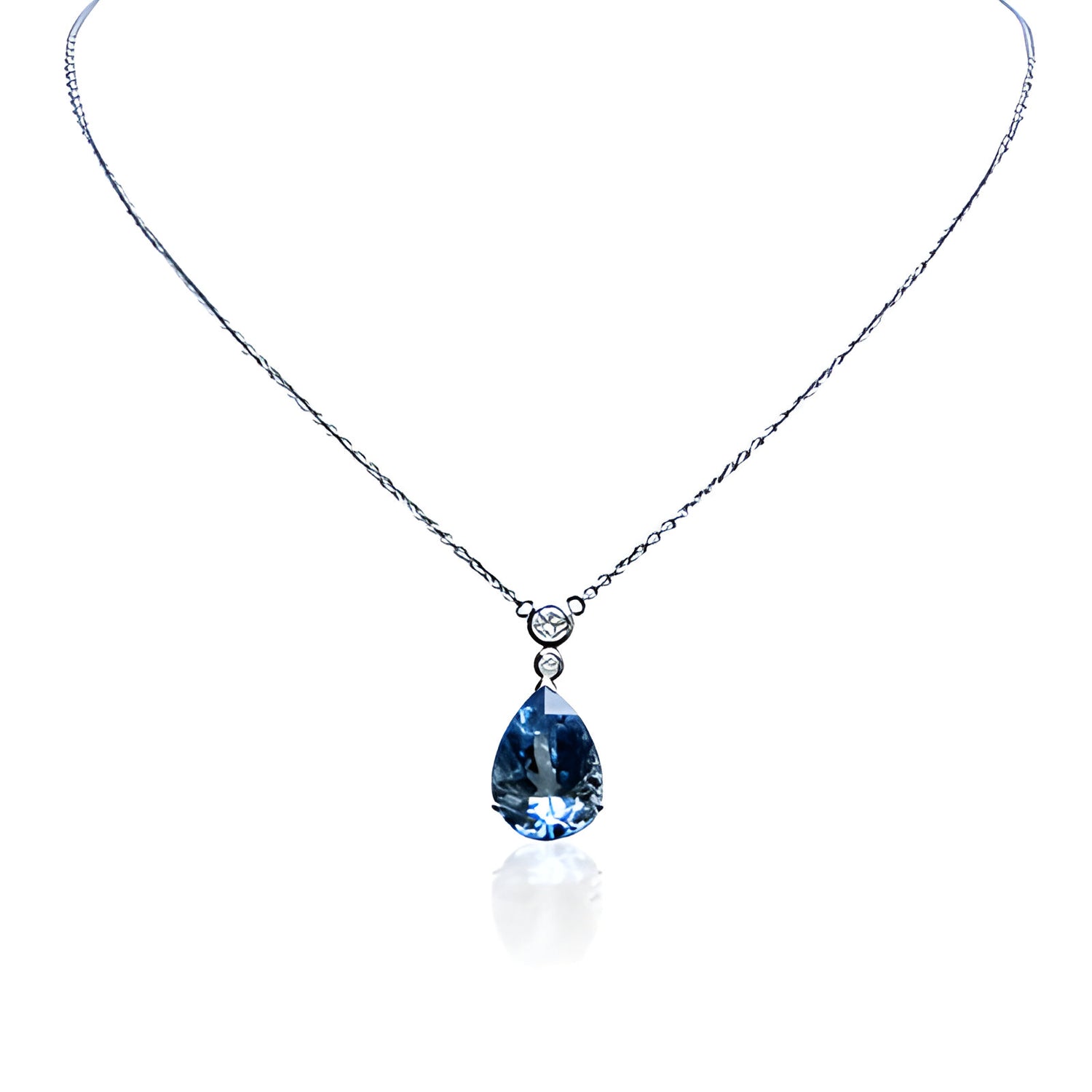 Aquamarine and Diamond Necklace