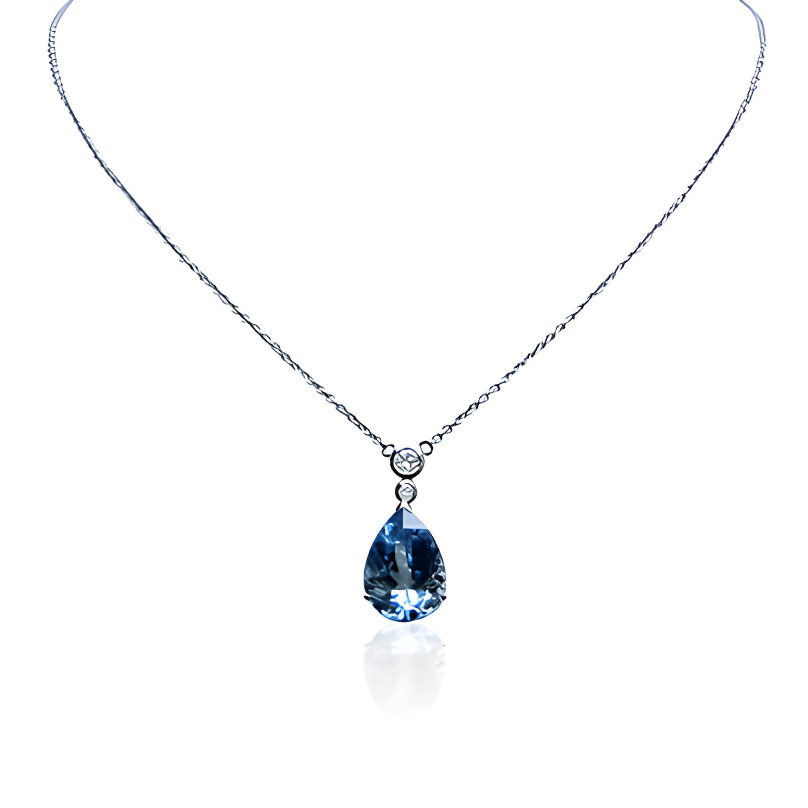 Aquamarine and Diamond Necklace