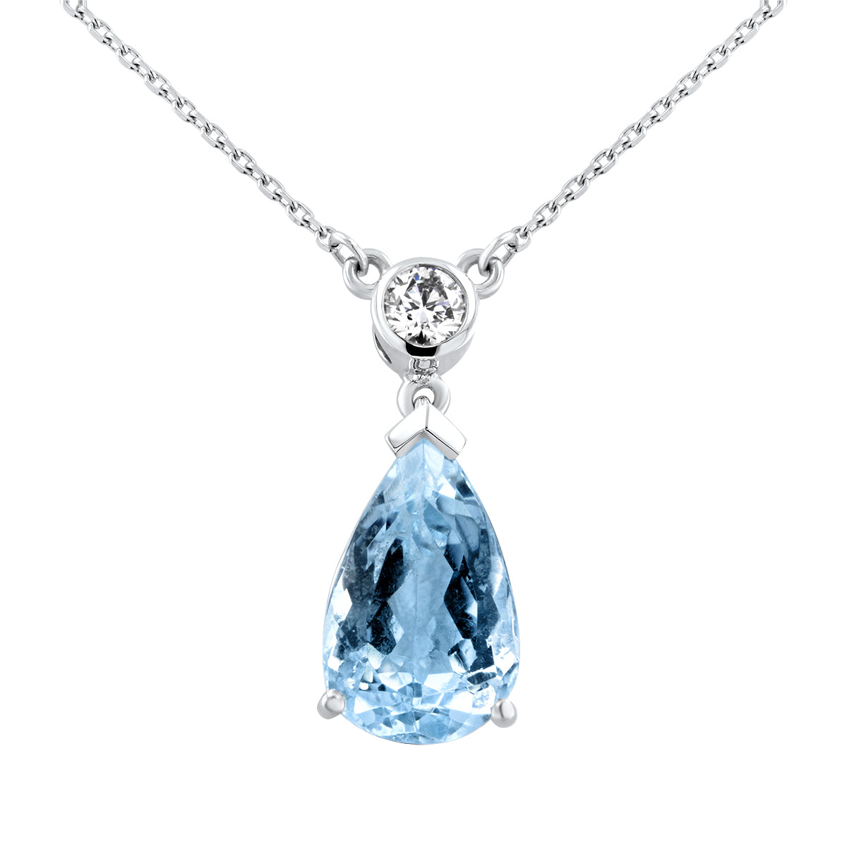 Aquamarine and Diamond Necklace