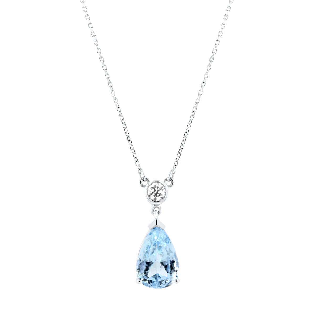 Aquamarine and Diamond Necklace