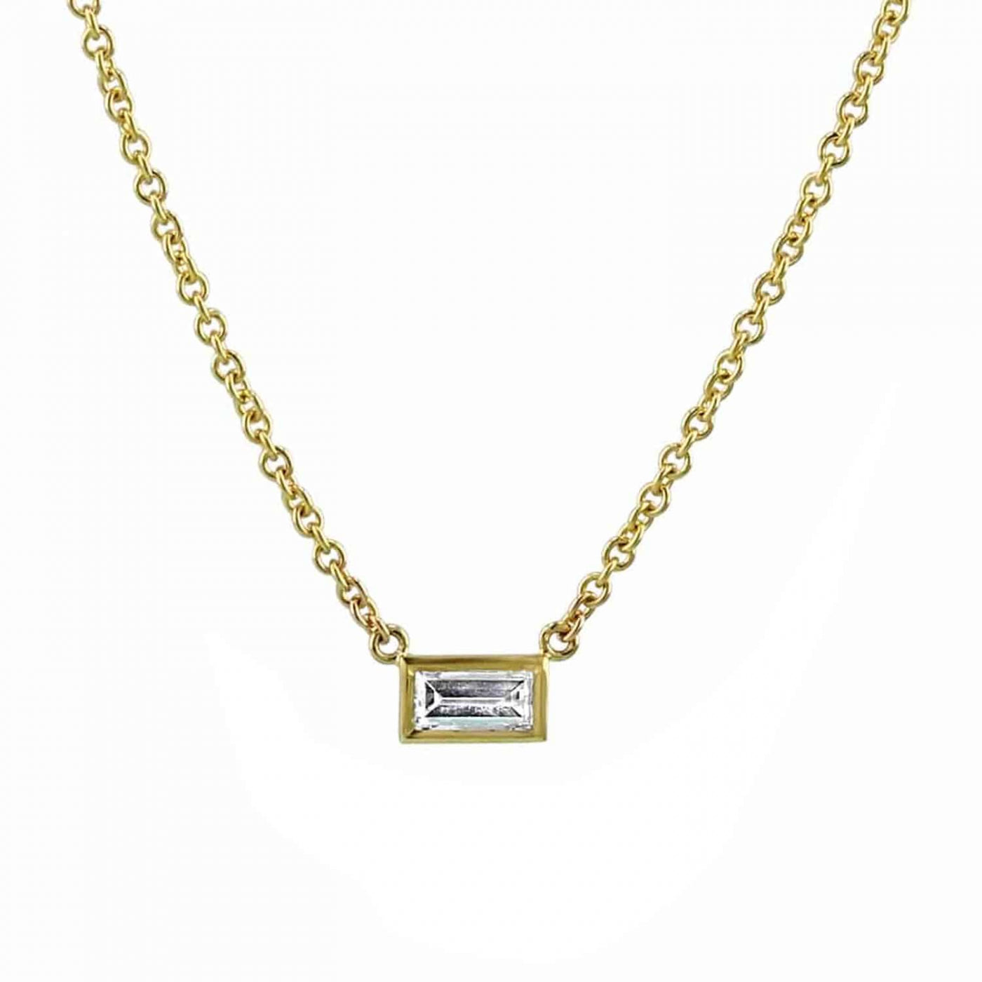 Baguette Cut Diamond Necklace