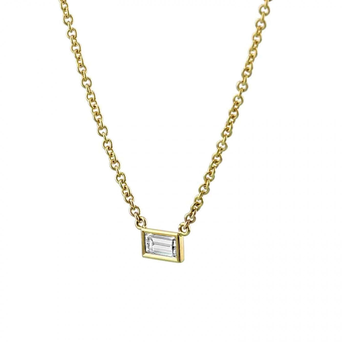 Baguette Cut Diamond Necklace