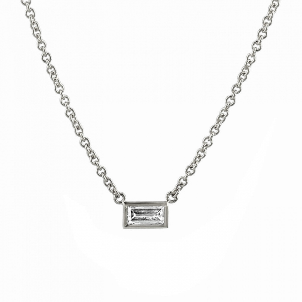 Baguette Cut Diamond Necklace