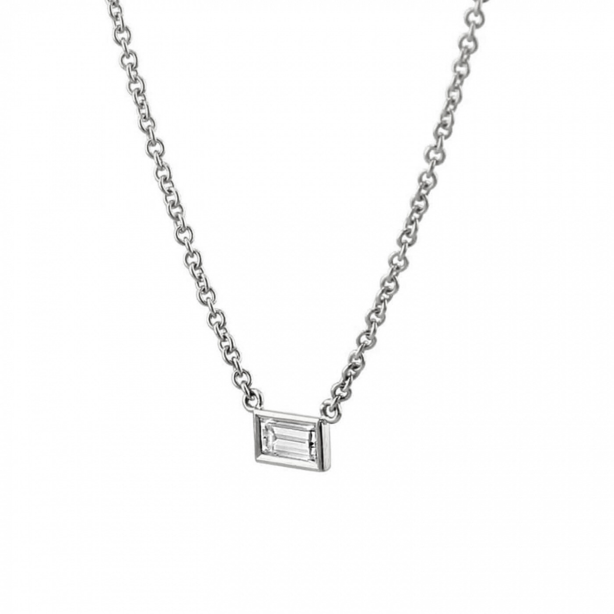 Baguette Cut Diamond Necklace