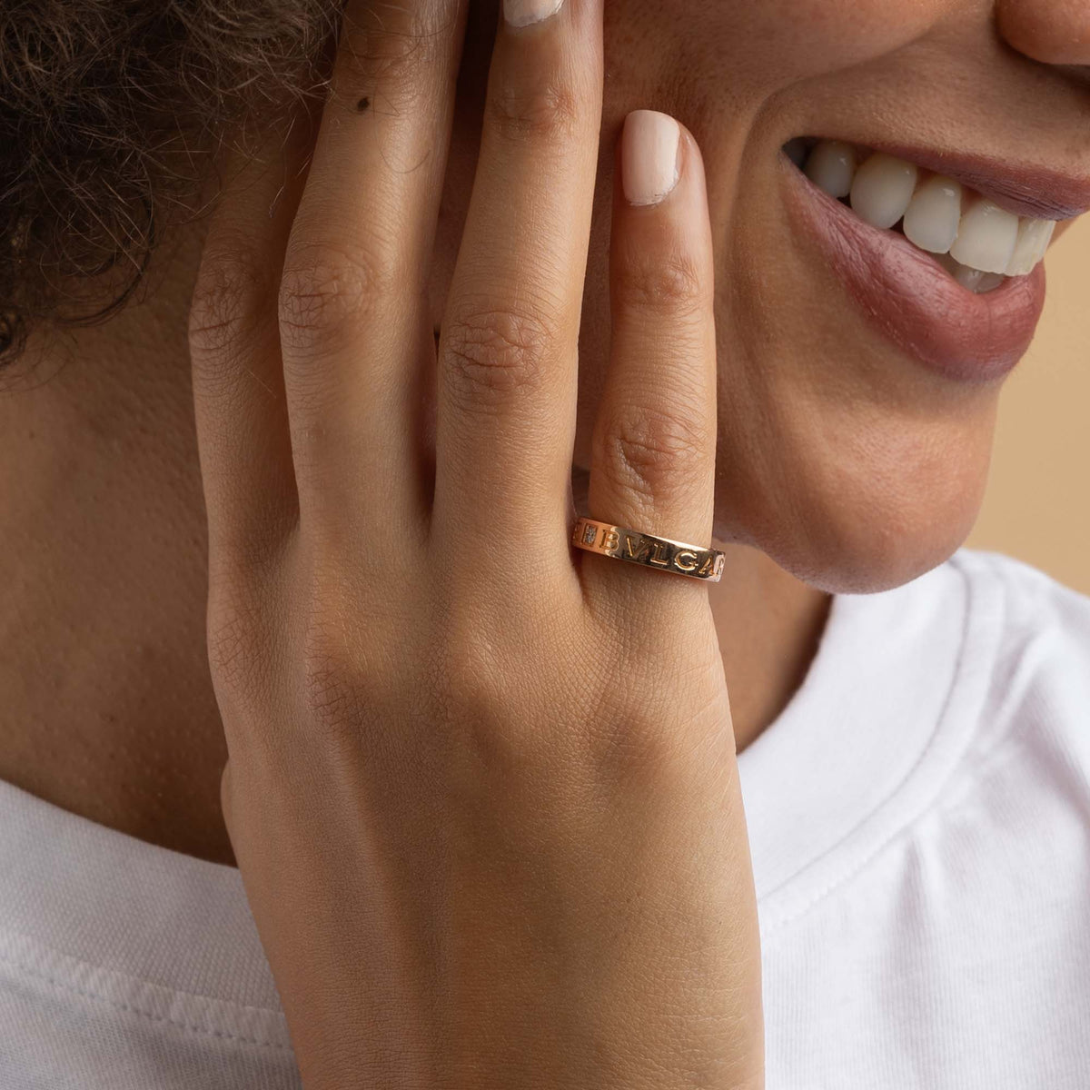 Bulgari Rose Gold and Diamond B.zero1 Ring