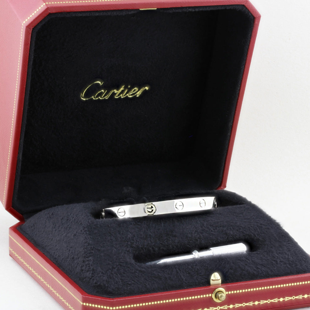 Cartier Classic White Gold Love Bracelet - Size 16