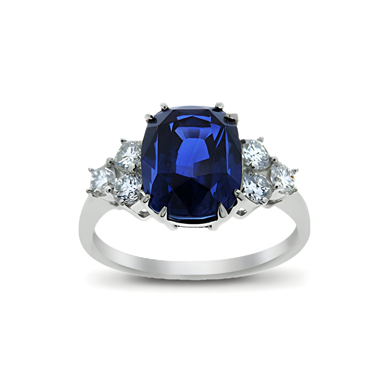Darling Sapphire and Diamond Trefoil Ring