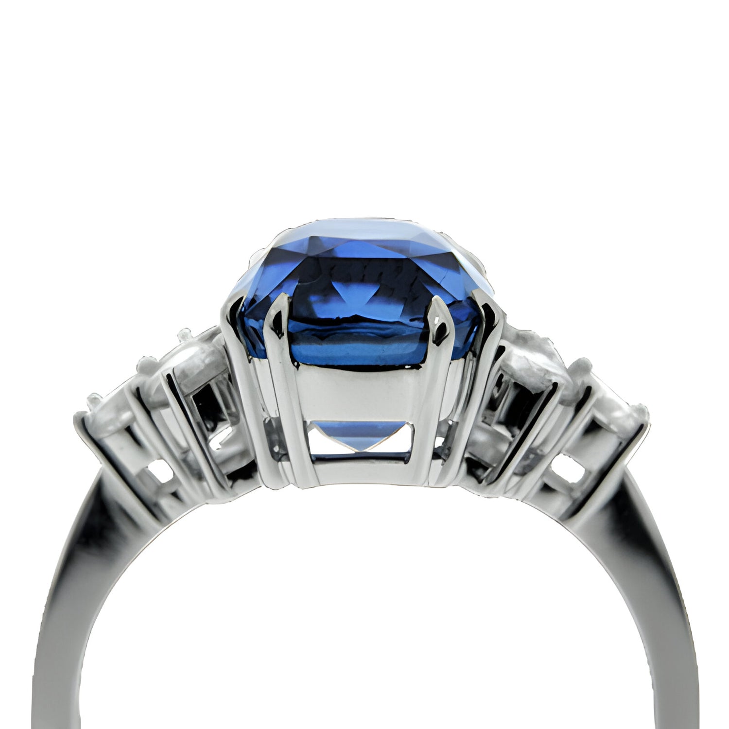 Darling Sapphire and Diamond Trefoil Ring