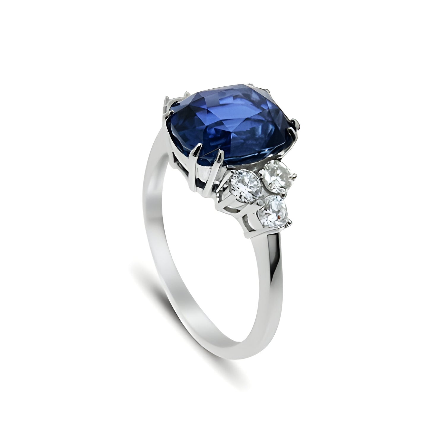 Darling Sapphire and Diamond Trefoil Ring