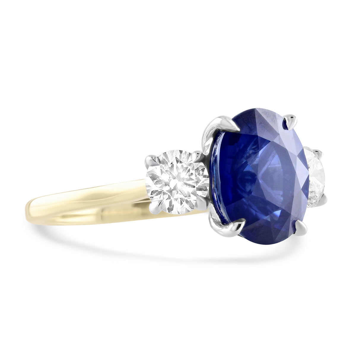 Darling Sapphire and Diamond Three Stone Ring