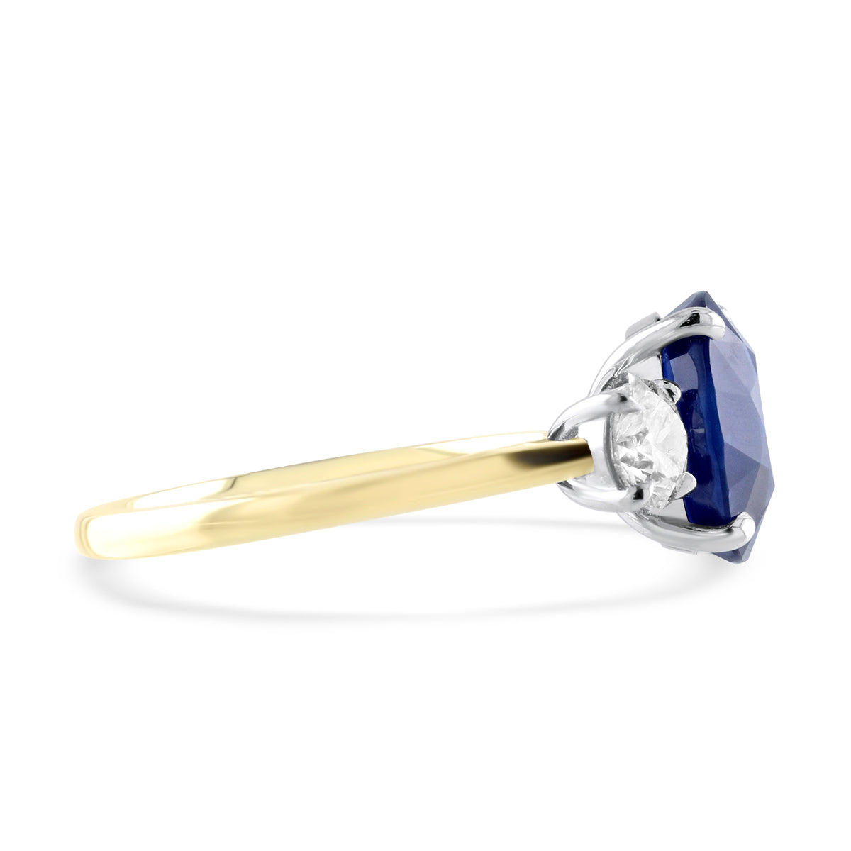 Darling Sapphire and Diamond Three Stone Ring