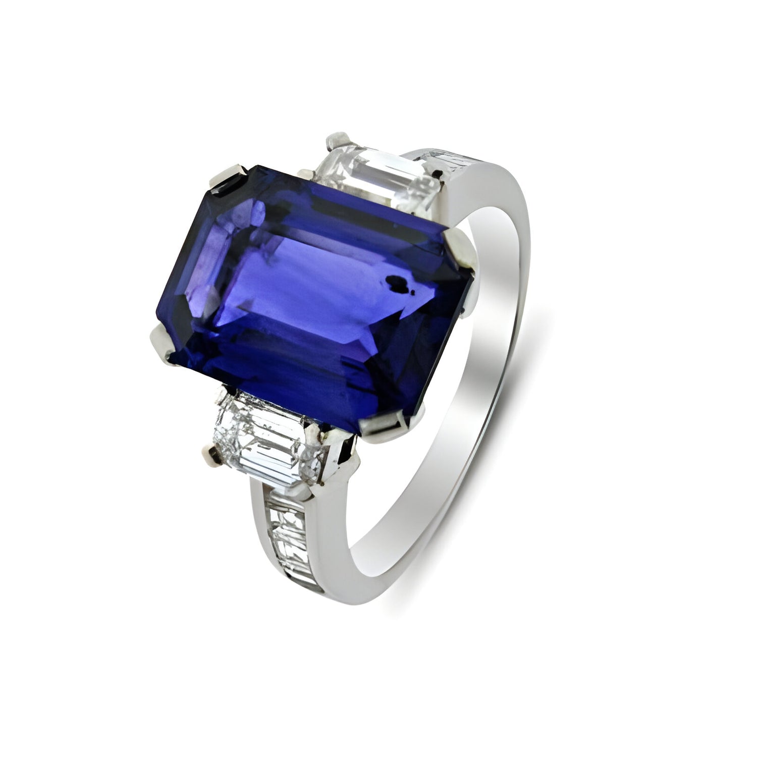 Sapphire and Diamond Step Down Dress Ring
