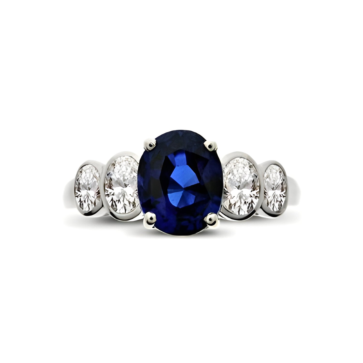 Darling Oval Sapphire and Diamond Five Stone Ring