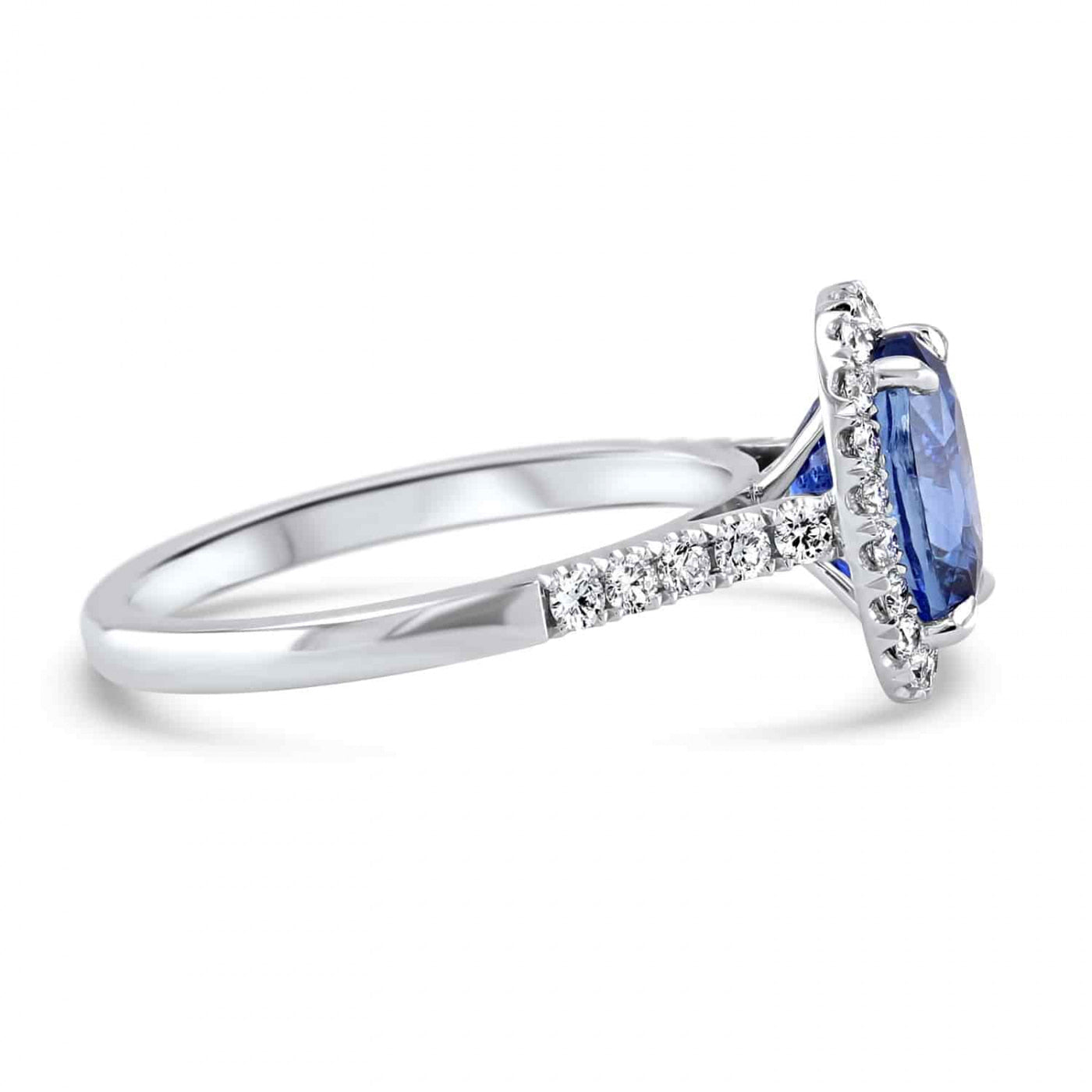 Darling Sapphire and Diamond Halo Ring