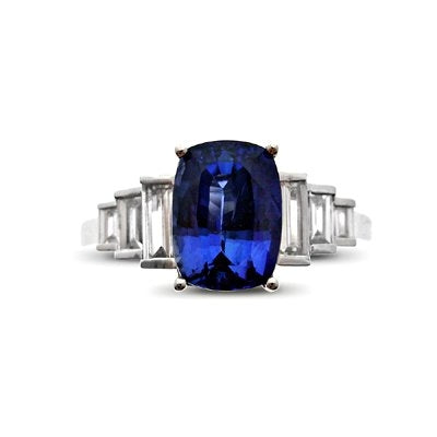 Darling Sapphire and Diamond Step Down Ring