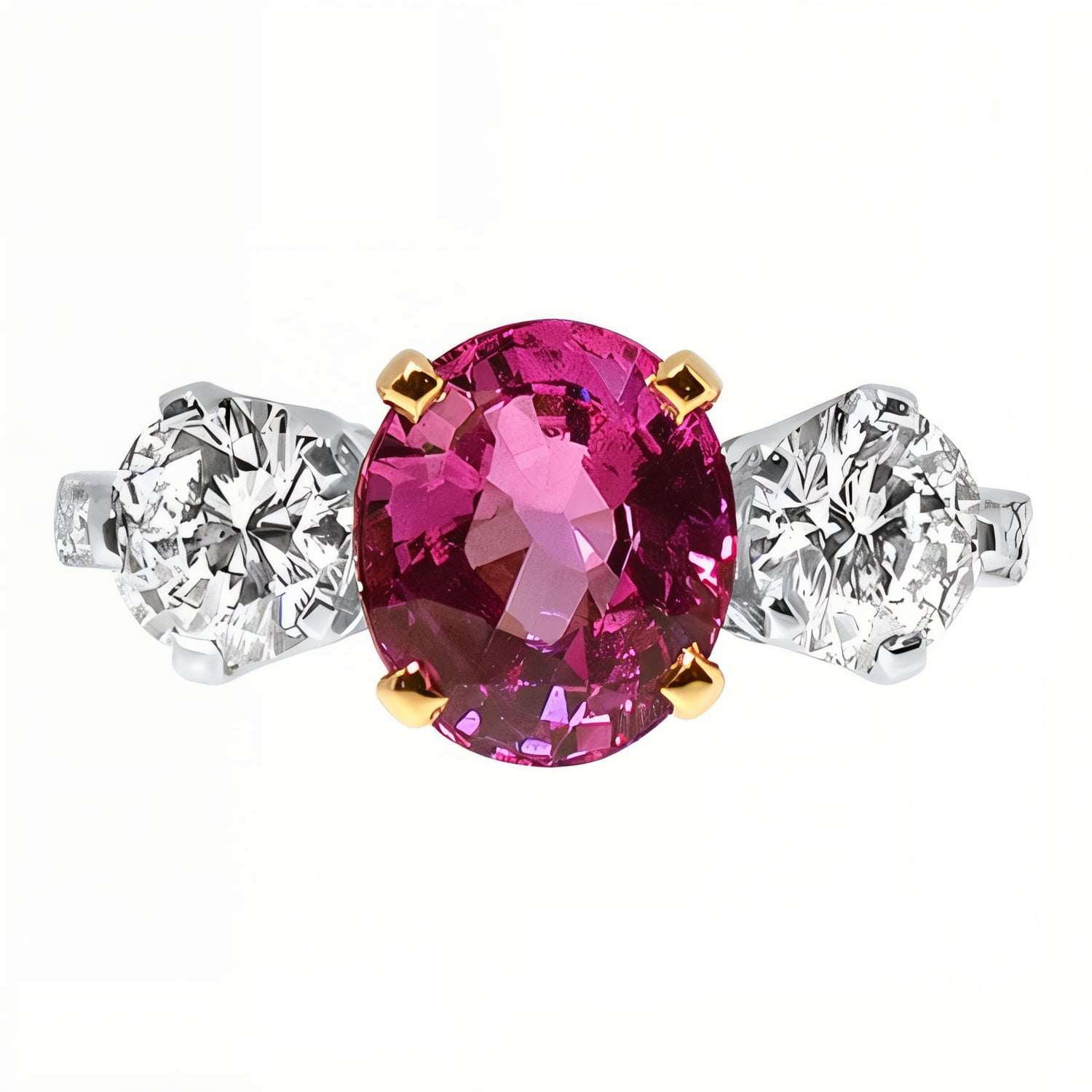 Darling Sapphire and Diamond Three Stone Ring