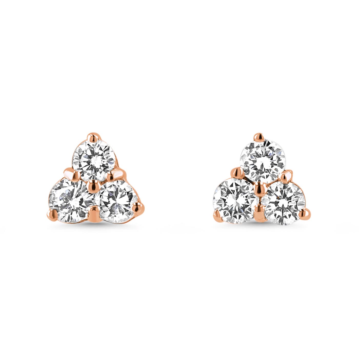 Diamond Trefoil Stud Earrings