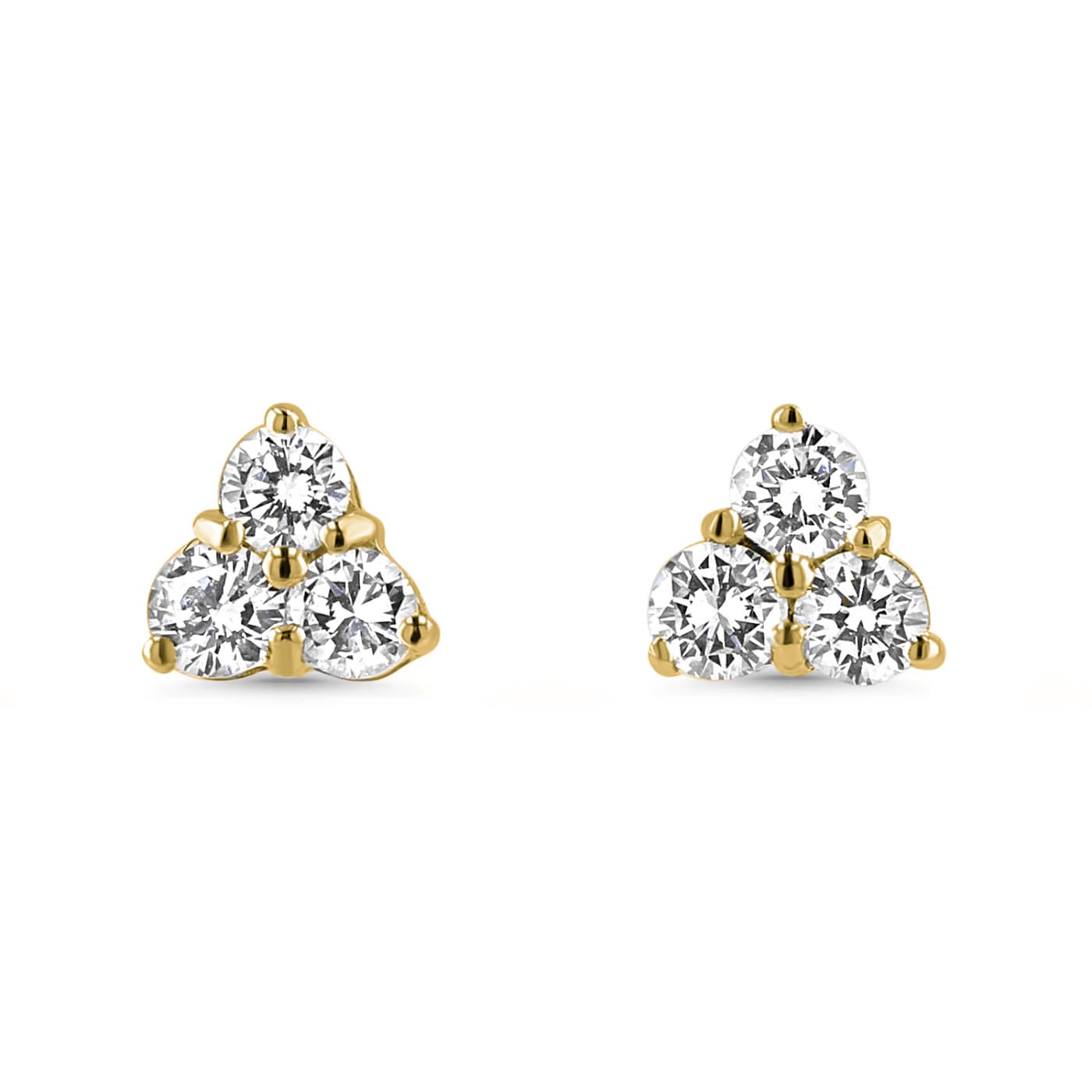 Diamond Trefoil Stud Earrings