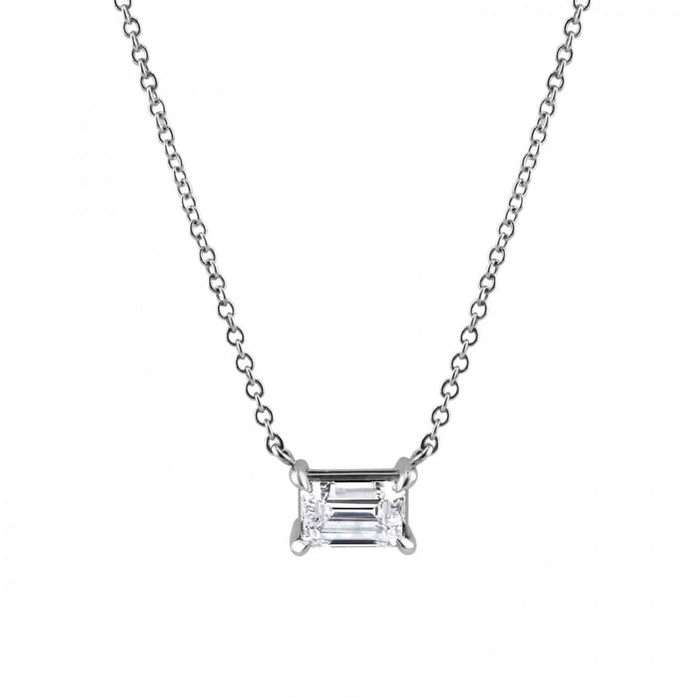 Emerald Cut Diamond Necklace