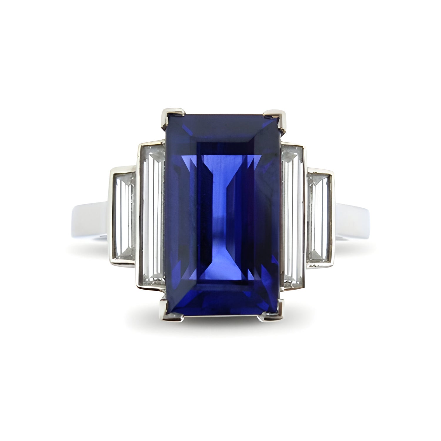 Sapphire and Diamond Step Down Dress Ring
