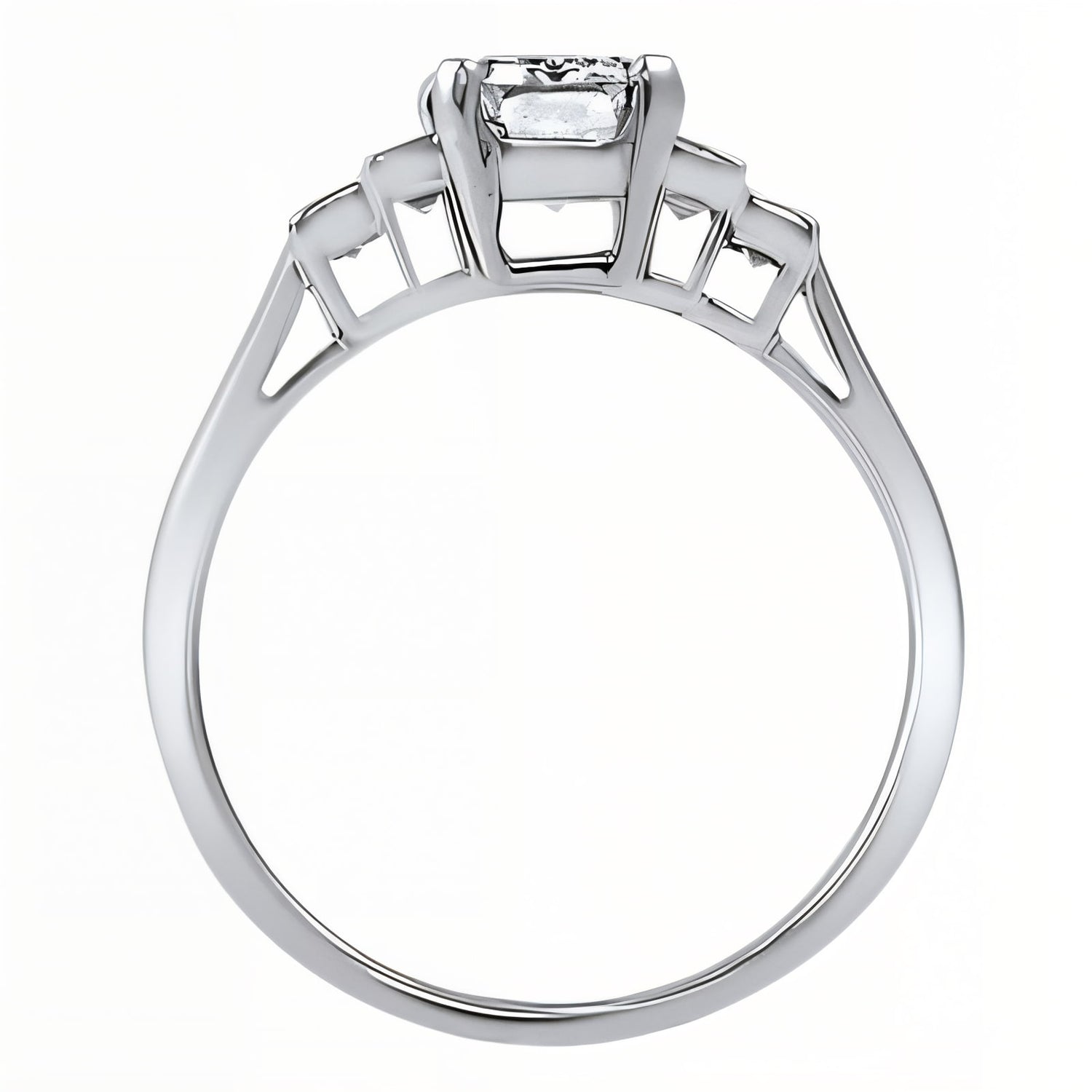 Essence Emerald Cut Diamond Engagement Ring