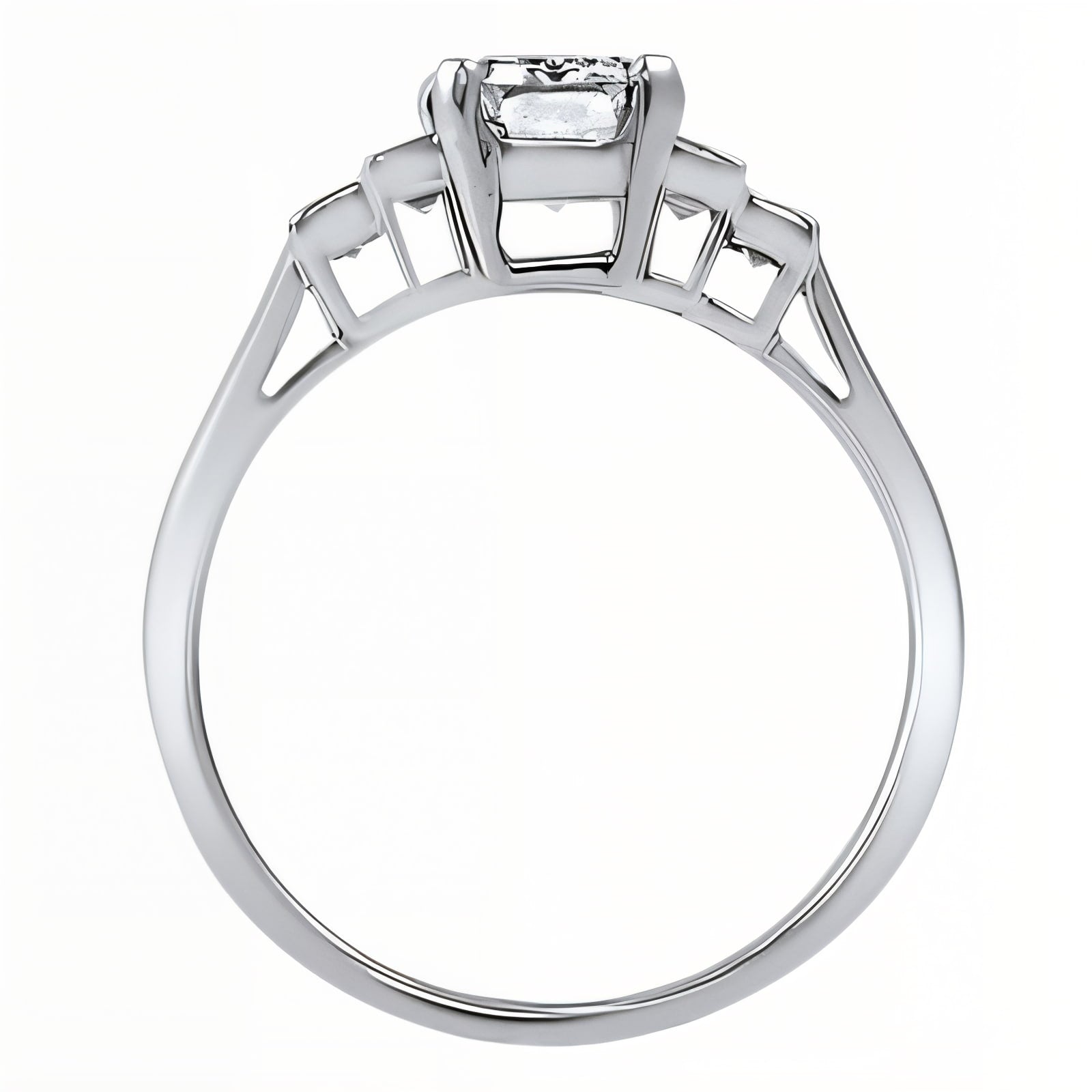 Essence Emerald Cut Diamond Engagement Ring