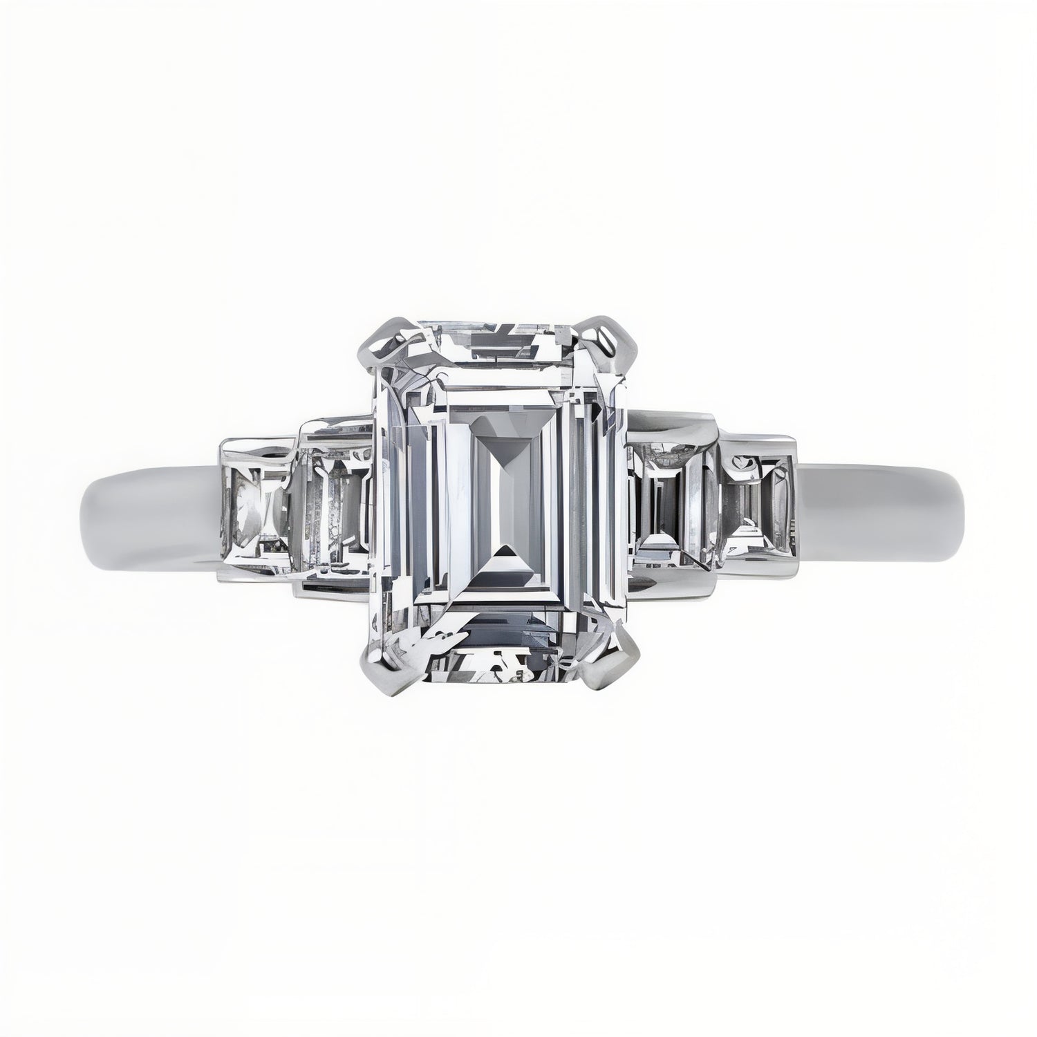 Essence Emerald Cut Diamond Engagement Ring