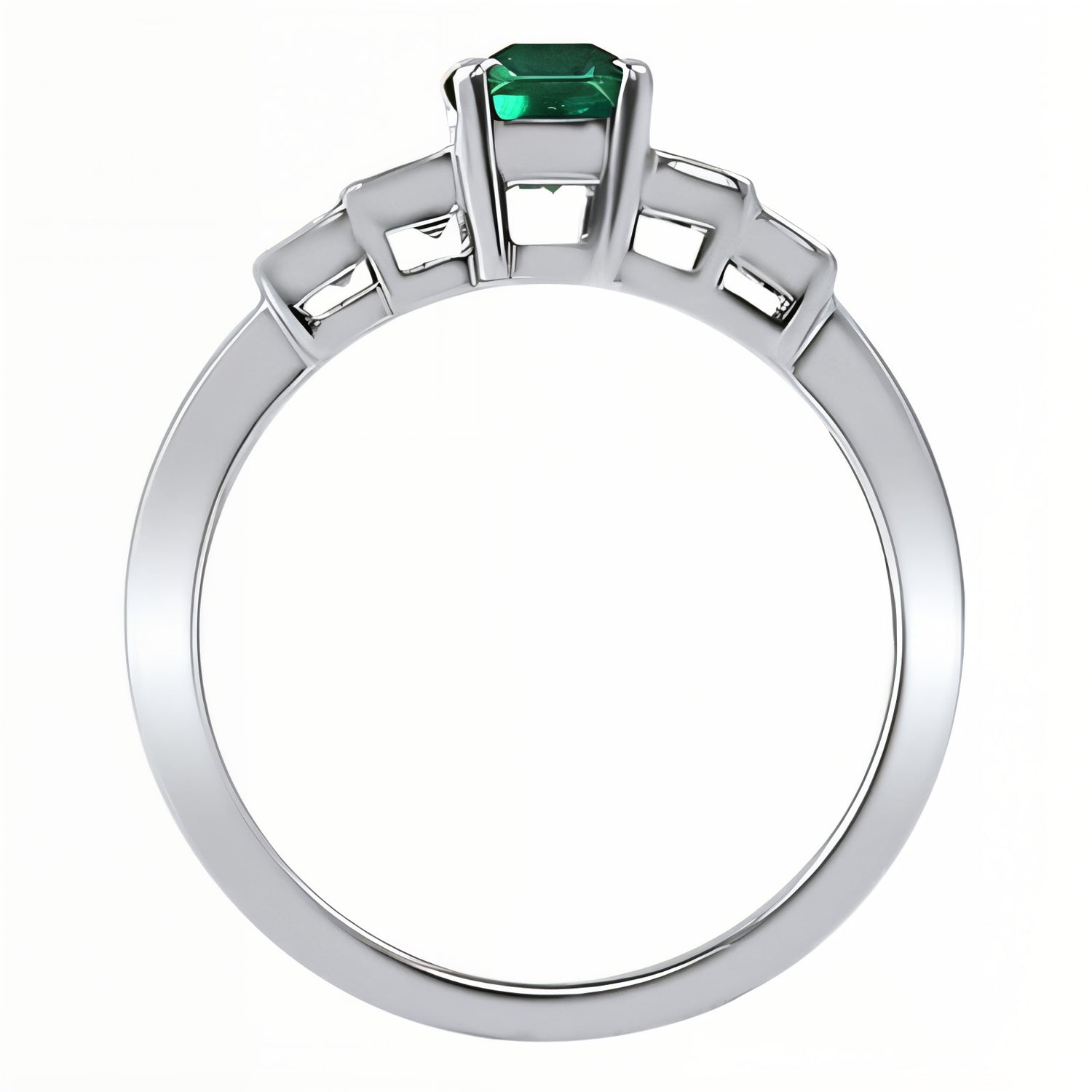 Darling Emerald and Diamond Five Stone Ring