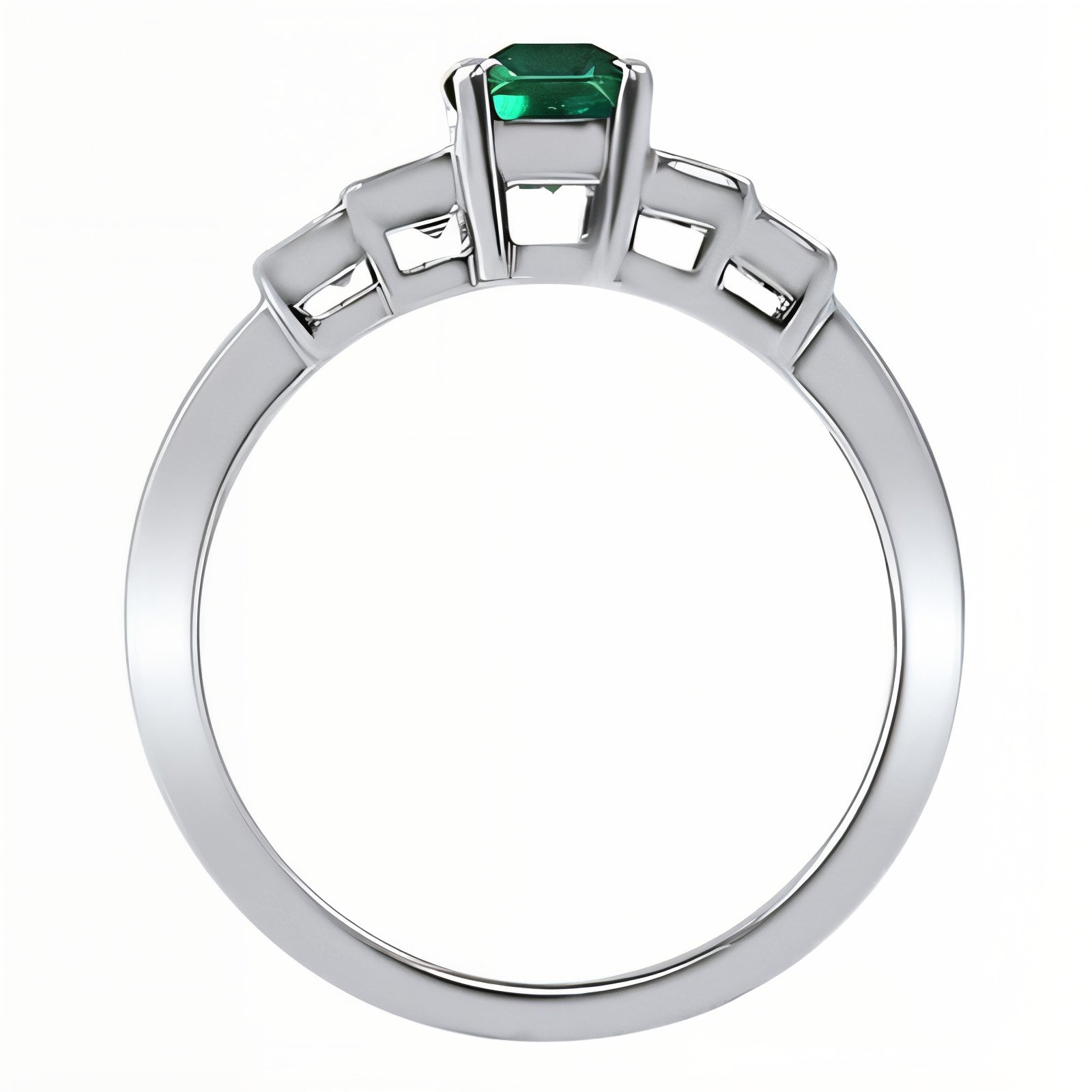 Darling Emerald and Diamond Five Stone Ring