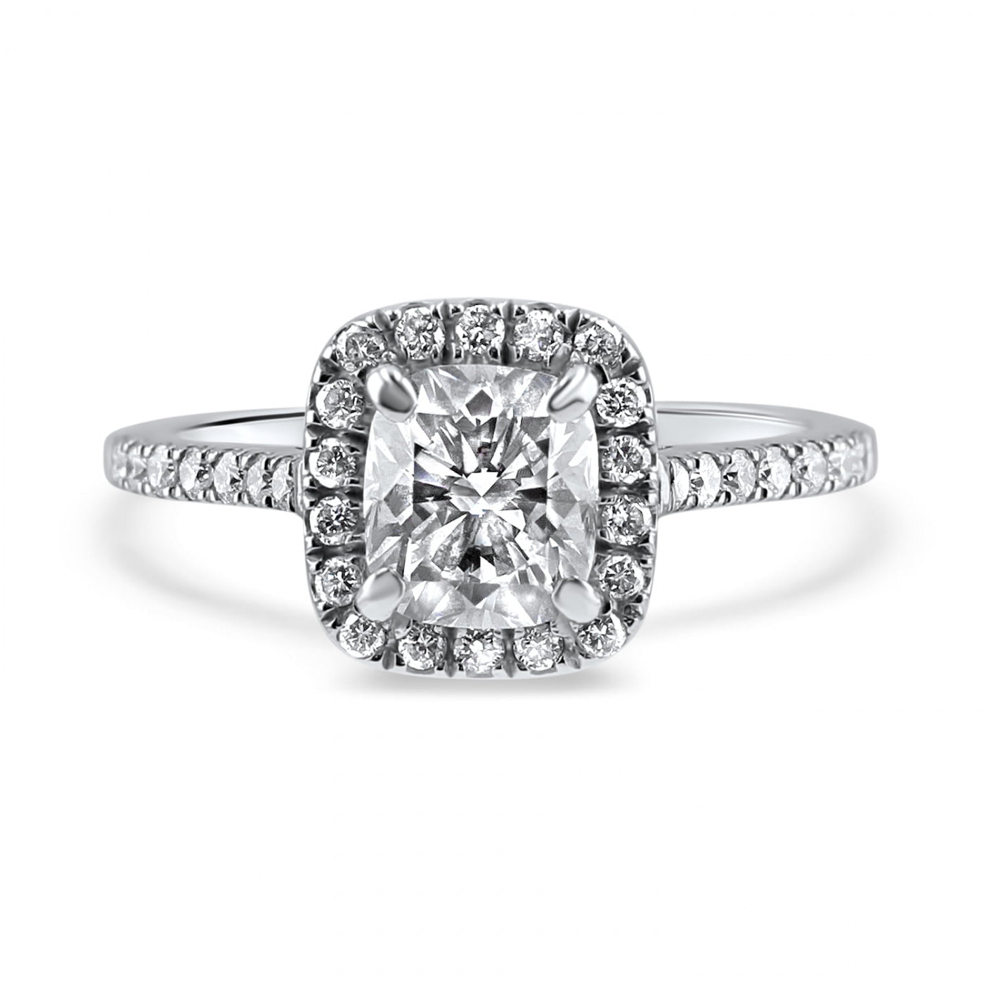 Eternelle Cushion Cut Diamond Halo Engagement Ring