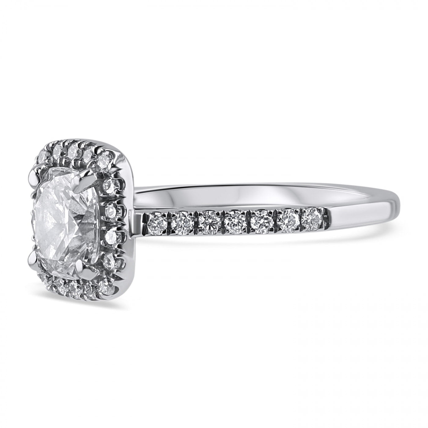 Eternelle Cushion Cut Diamond Halo Engagement Ring