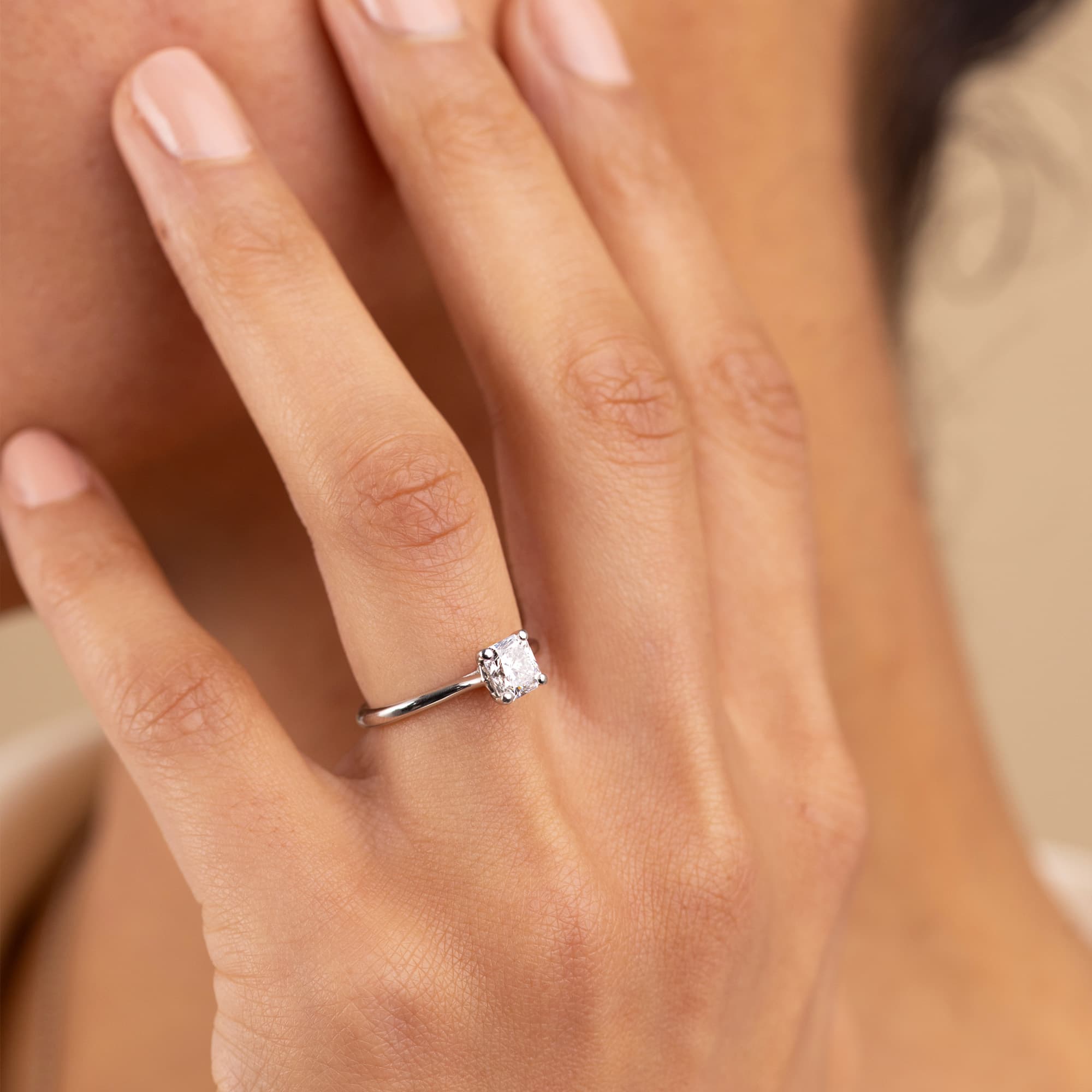 1.01ct Radiant Cut Diamond Solitaire Ring