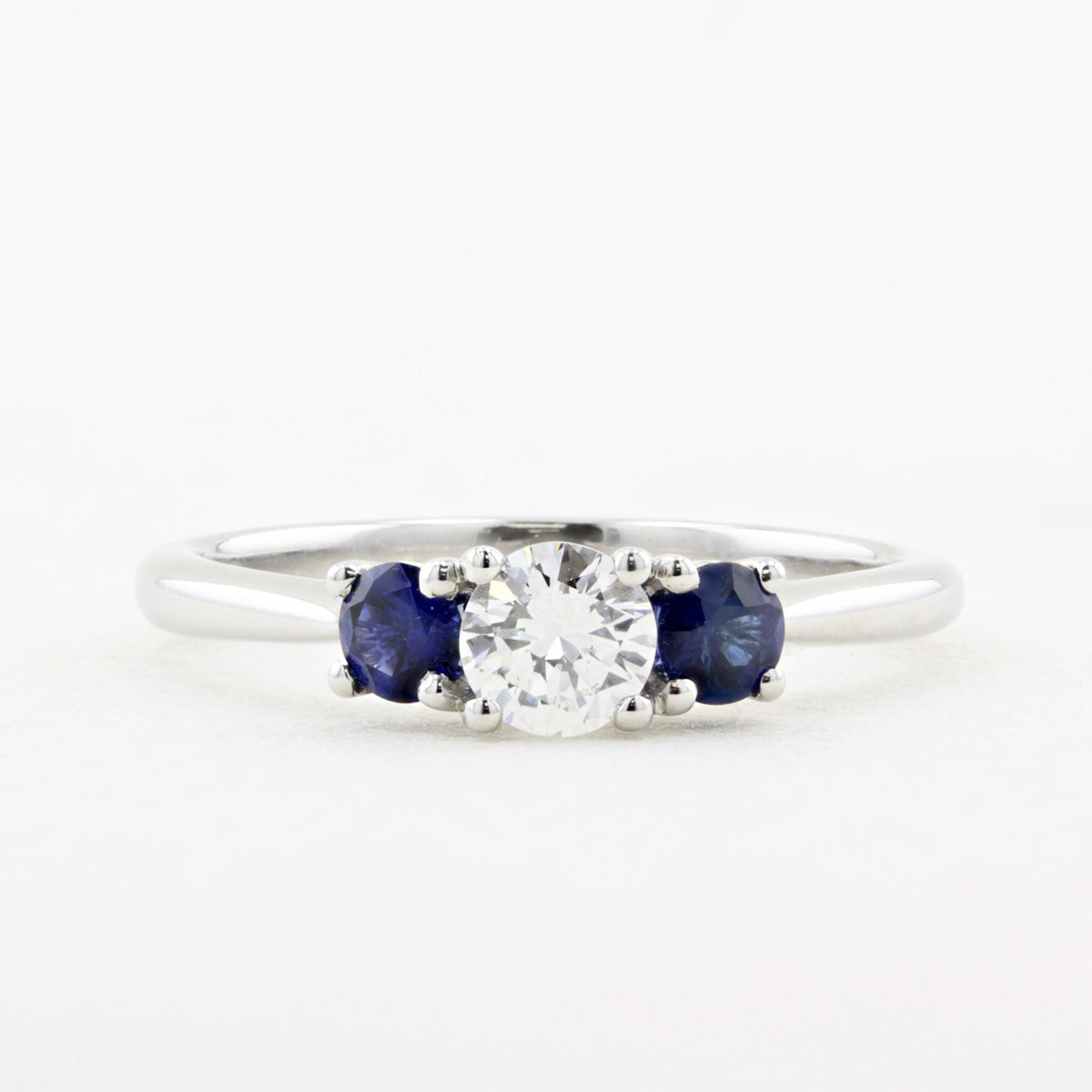Diamond and Sapphire Three Stone Ring