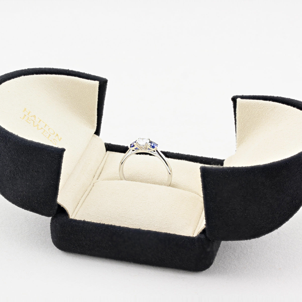 Diamond and Sapphire Three Stone Ring