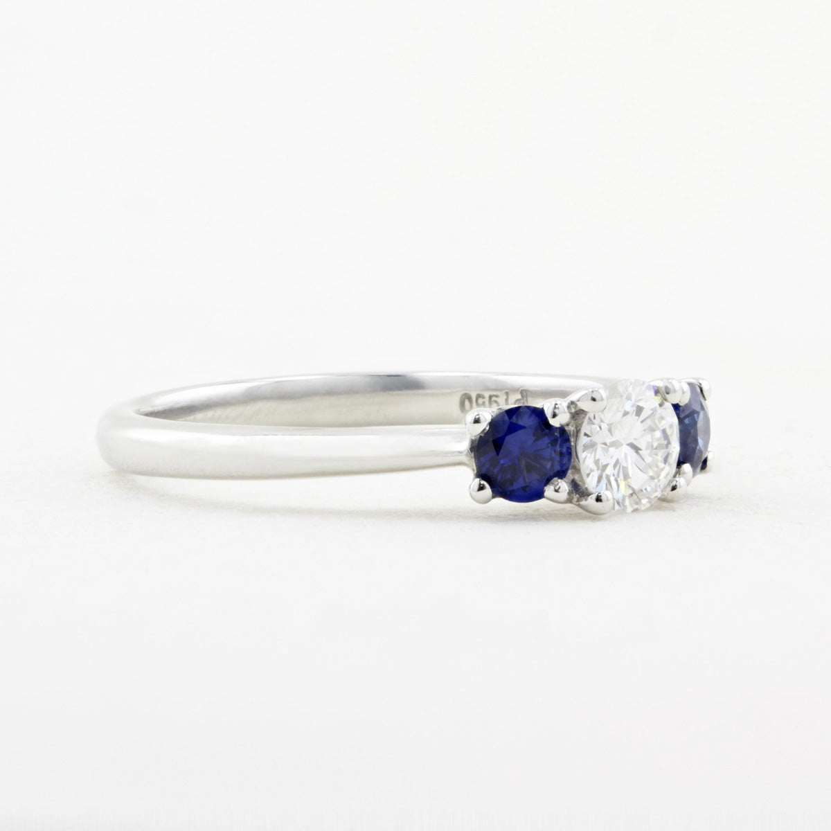 Diamond and Sapphire Three Stone Ring