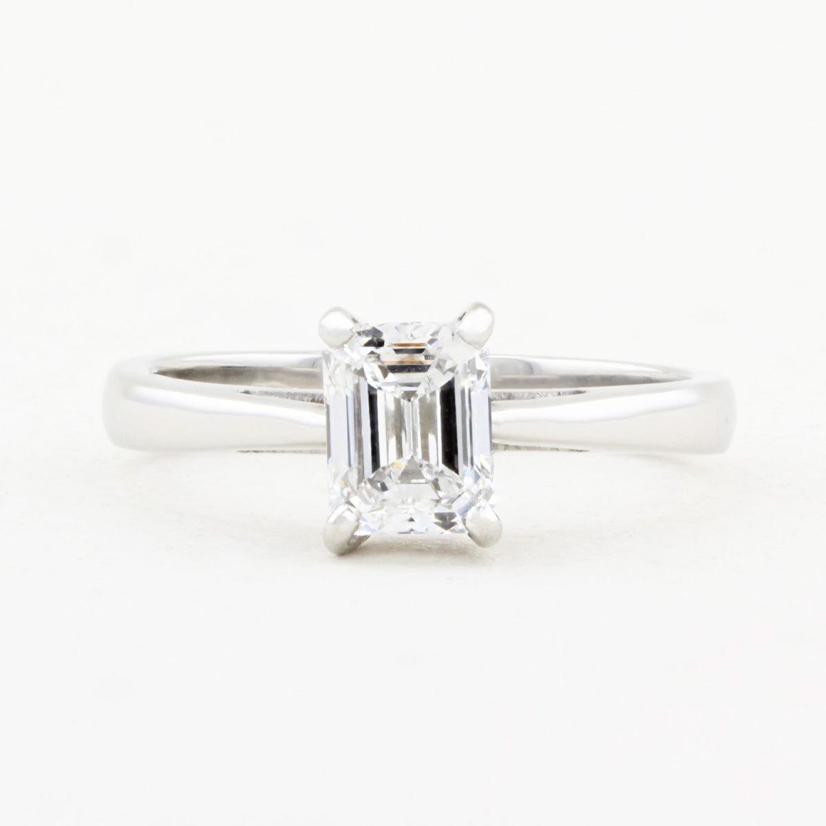 0.79ct Emerald Cut Diamond Solitaire Ring