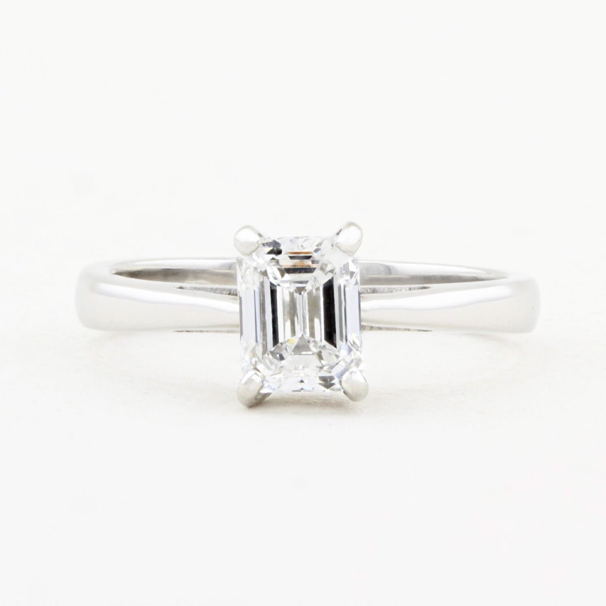 0.79ct Emerald Cut Diamond Solitaire Ring