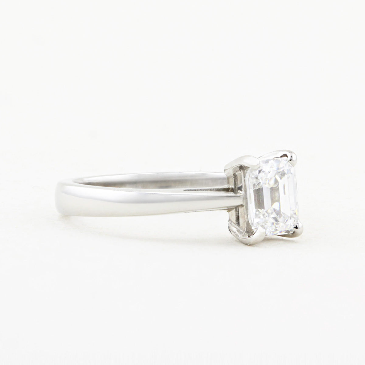 0.79ct Emerald Cut Diamond Solitaire Ring