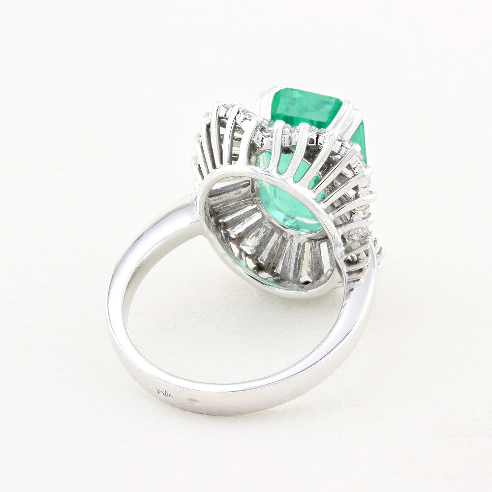 Vintage Emerald and Diamond Ballerina Ring