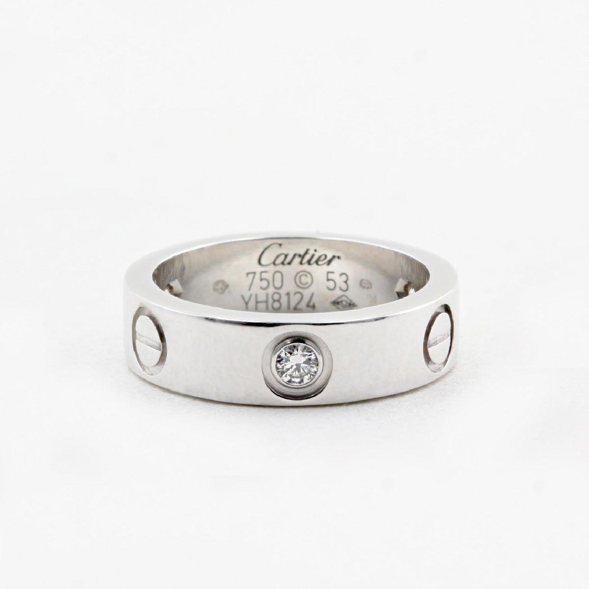 Cartier Three Diamond Love Ring - Size 53