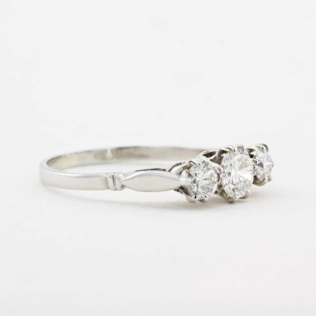 Vintage 0.73ct Diamond Three Stone Ring