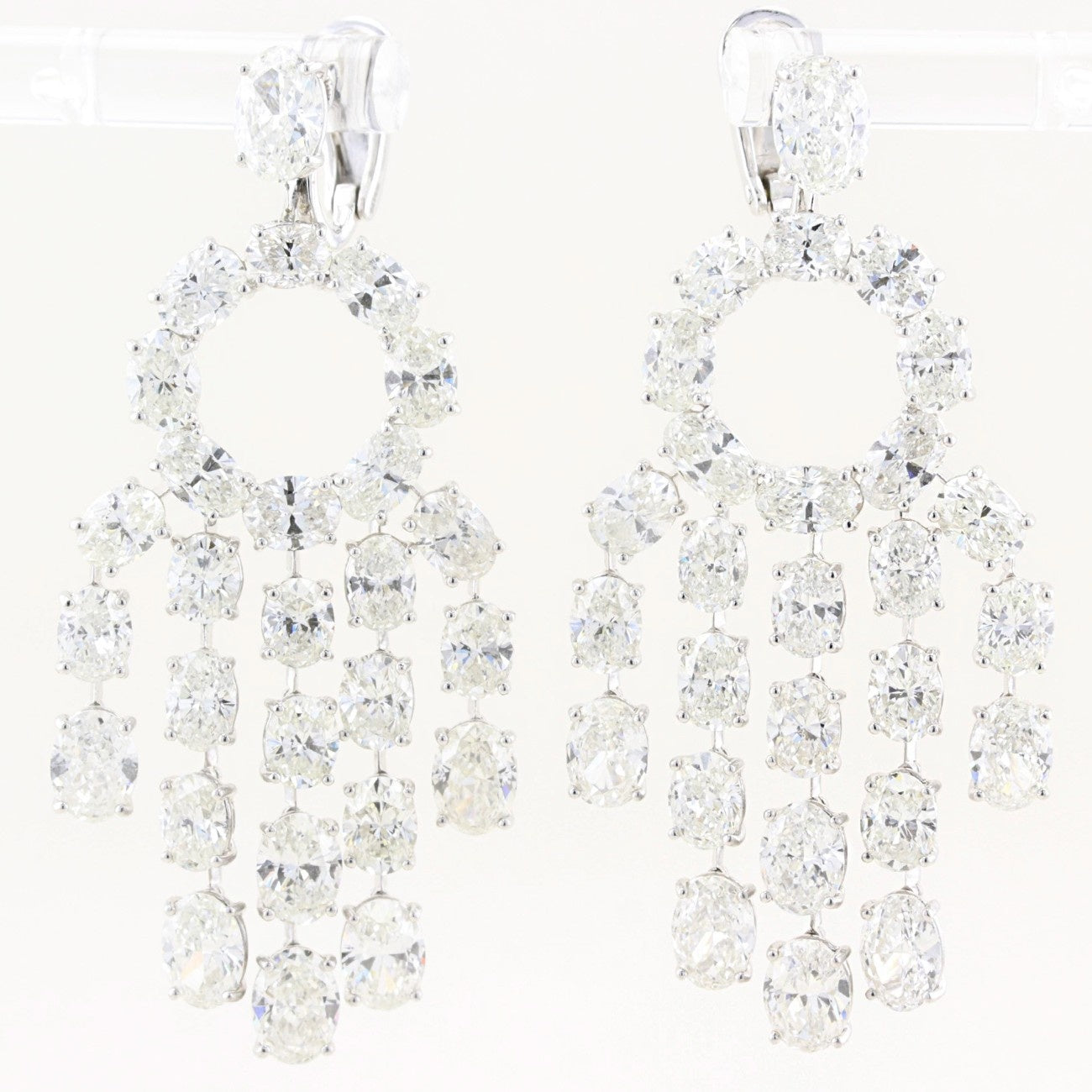 William Goldberg 32ct Oval Diamond Drop Earrings