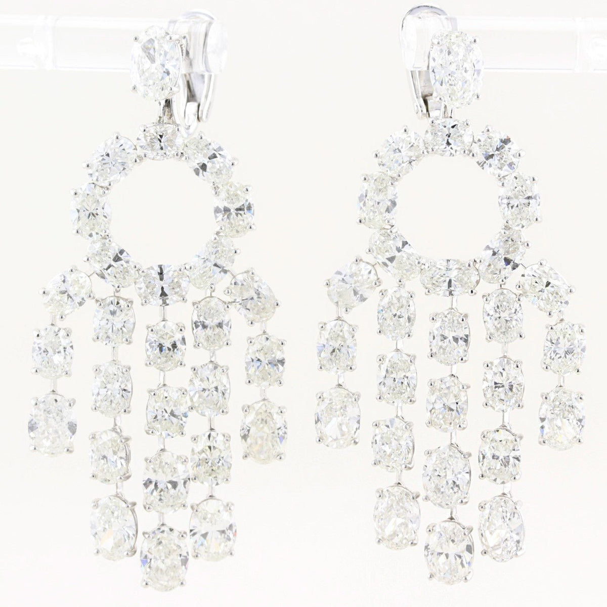 William Goldberg 32ct Oval Diamond Drop Earrings