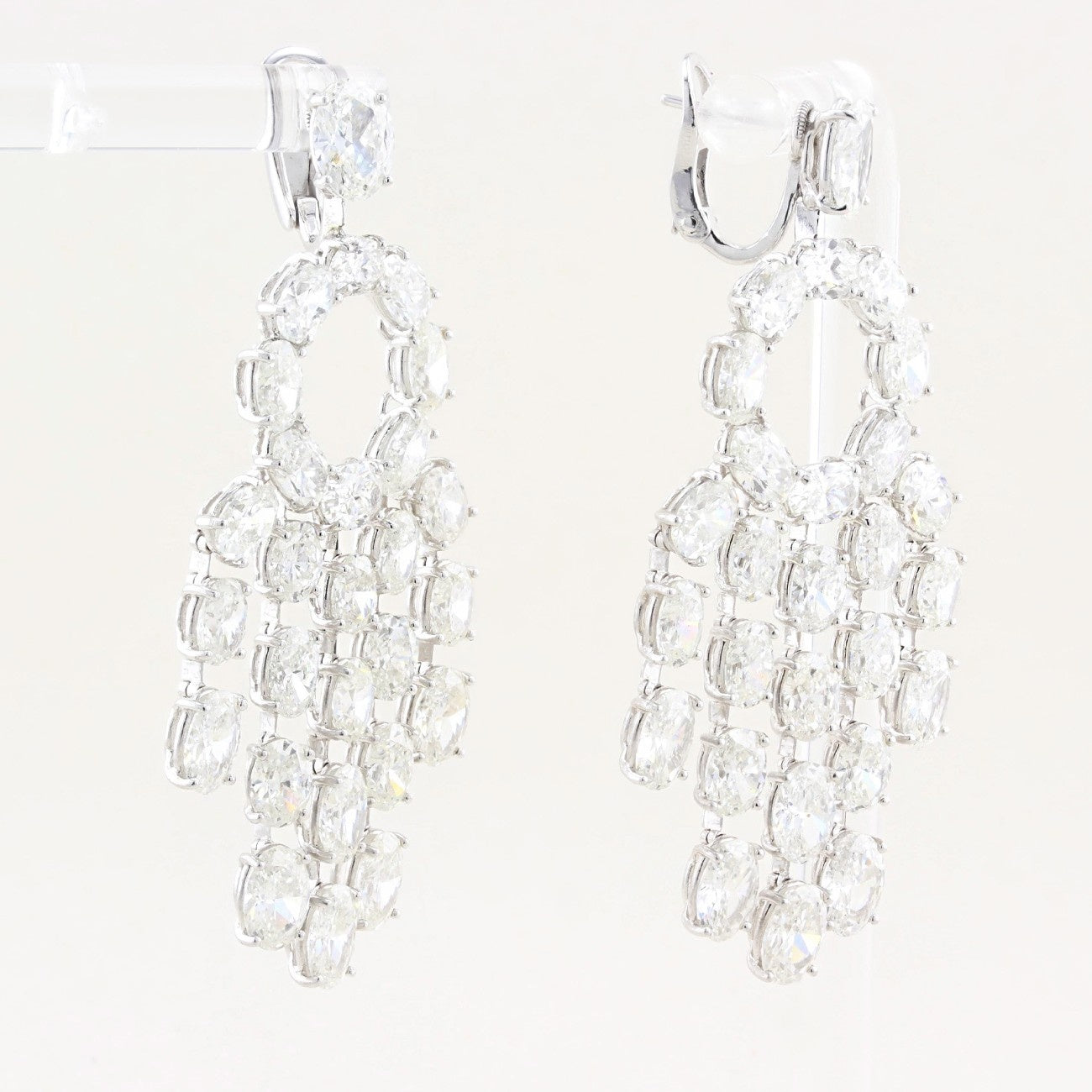 William Goldberg 32ct Oval Diamond Drop Earrings
