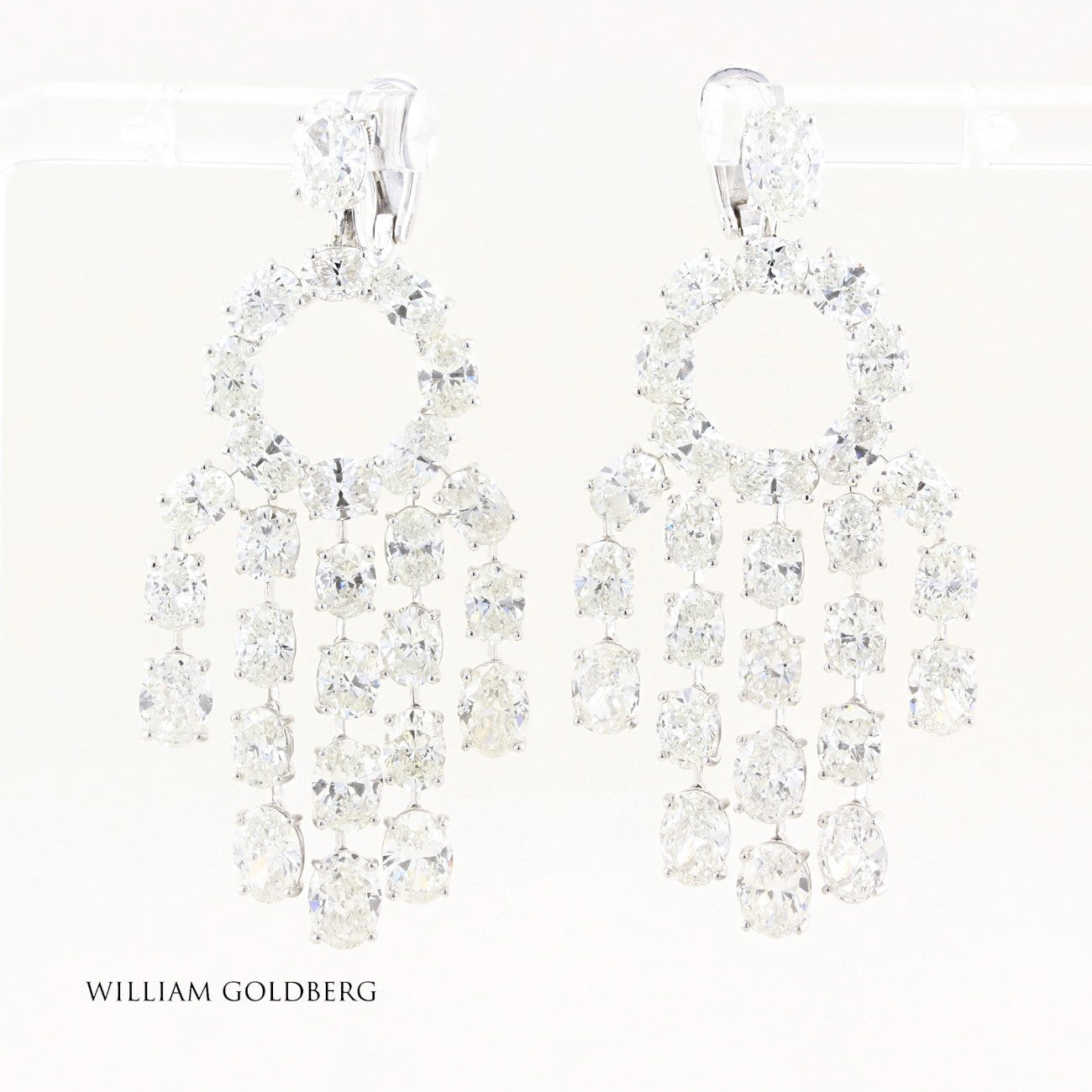 William Goldberg 32ct Oval Diamond Drop Earrings