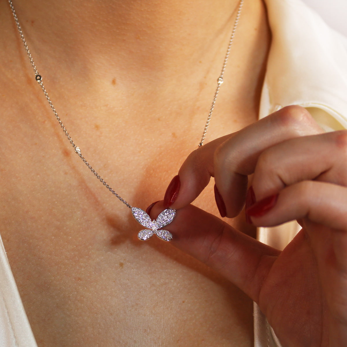 Diamond Butterfly Necklace