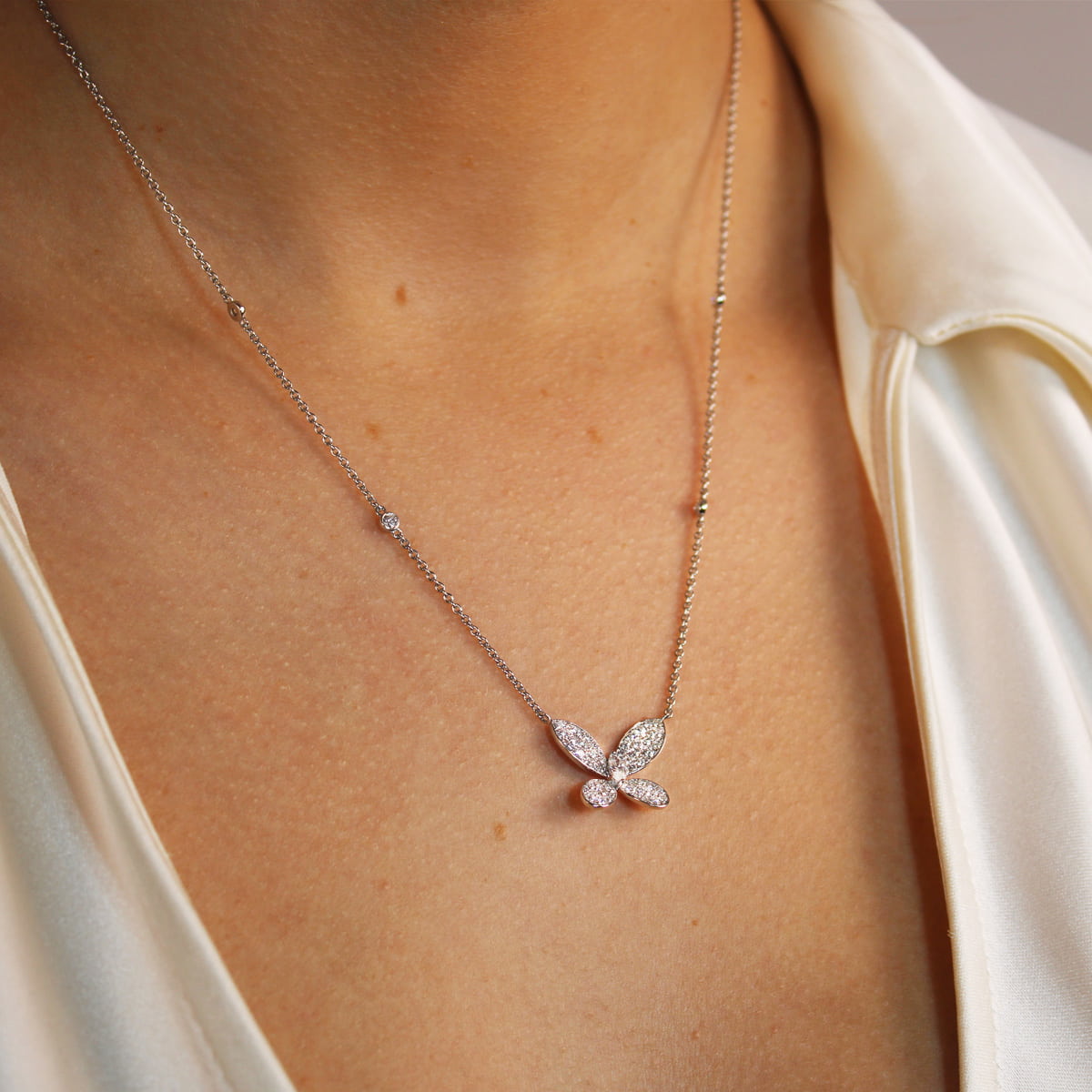 Diamond Butterfly Necklace