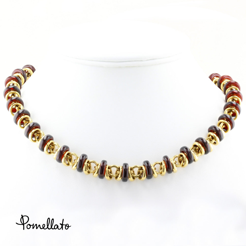 Pomellato Gem Set Rondelle Necklace Bracelet Set